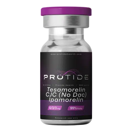 Protide Health Tesamorelin, Ipamorelin and CJC-1295 (No DAC) blend 12mg vial, lyophilized research peptide powder
