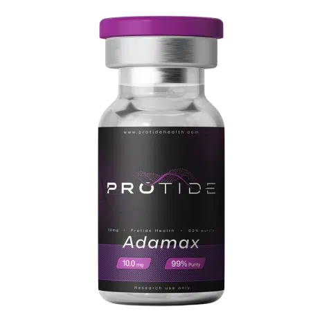 adamax 10mg Adamax 10mg research peptide vial from Protide Health, 99% purity lyophilized peptide