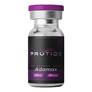 Adamax 10mg research peptide vial from Protide Health, 99% purity lyophilized peptide
